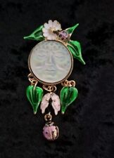 Sun Moon Face Brooch Vintage Inspired Jewellery Gift Ladybird Flower