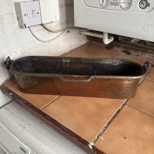 Antique copper fish kettle - kettle, or
