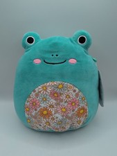 Easter Squishmallow - 7.5'' - Robert - Aqua Frog W/ Floral Belly Plush  *BNWT*
