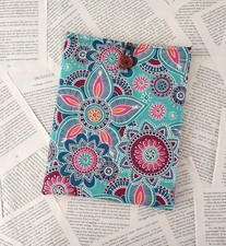 Handmade Book Sleeve Cover Padded Tablet Pouch Protector Mandala Fabric