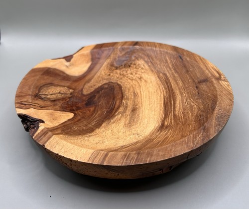 Rustic round wooden bowl keys - wooden,
