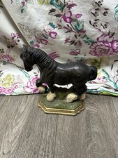 Vintage Cast Metal Horse Door Stop - 22.5cm Tall