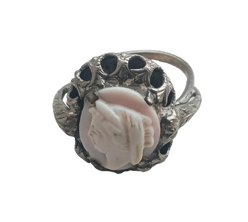 Antique silver plated cameo - antique,