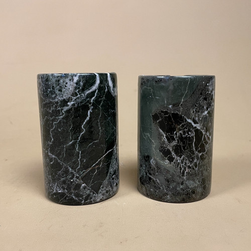 Pair marble pillar candle - pair,