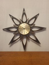 Vintage Rare Syroco Starburst/Sunburst Clock Mid-Century 1960-70s Made In U.S.A