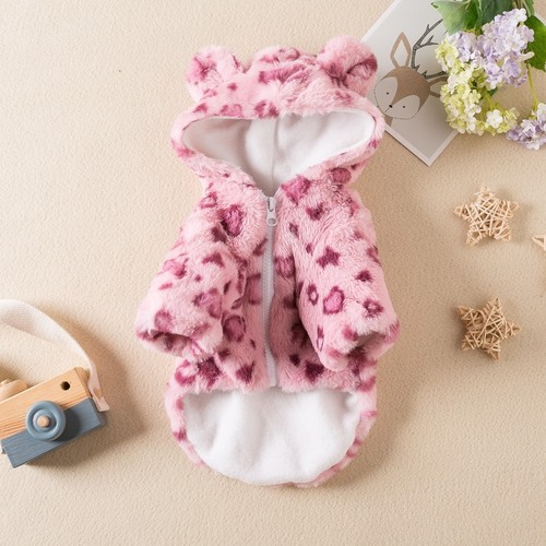 Leopard print pet hooded coats - pet,