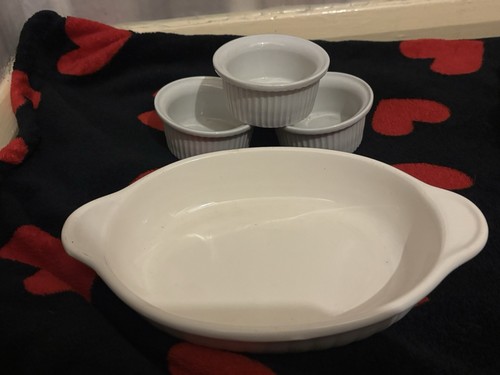 Small oven dish and ramekins - and, 3