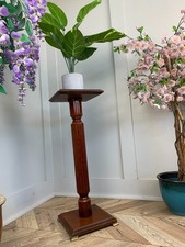 VINTAGE ANTIQUE EDWARDIAN STYLE FLUTED MAHOGANY PLANT STAND JARDINIERE 27" HIGH