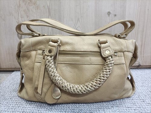 Tula leather hand bag - tula, cream