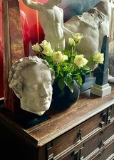 Large impressive Antique Style Bust Sculpture statue Greek plaster male form