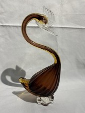 Murano Glass Brown Yellow Duck