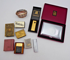 * Job Lot Vintage Tobacciana - Lighters / Matchbox Holders / Tallent Slim Case