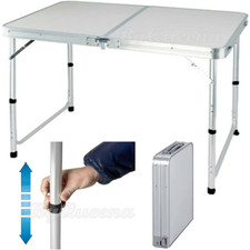 4FT FOLDING CAMPING TABLE ALUMINIUM PICNIC PORTABLE ADJUSTABLE PARTY BBQ OUTDOOR