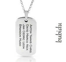 Mens Necklace Engraved Dog Tag