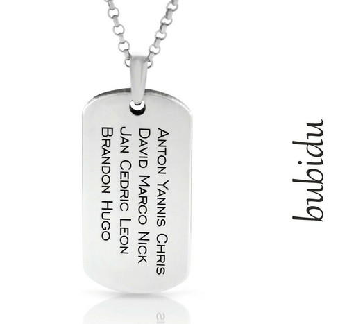 Mens necklace engraved dog - necklace,