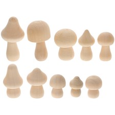 10pcs Wood Mushroom Decor