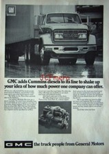 GMC Cummins Diesel Trucks 1969 Auto Advert PRINT - Magazine Car Ad to Frame