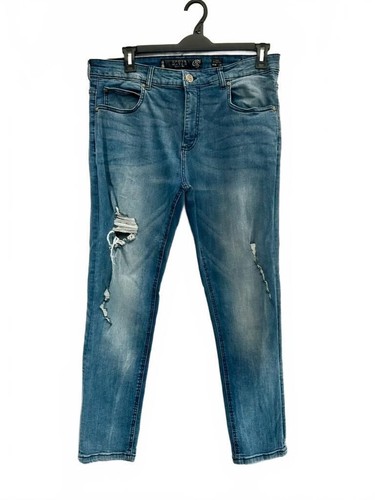 Men blue distressed - men's,