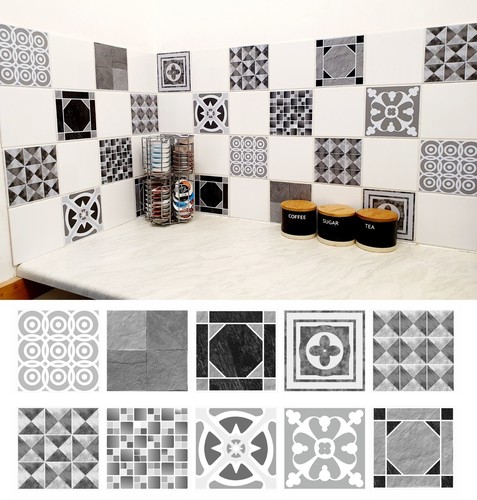Grey mosaic tile stickers - grey,