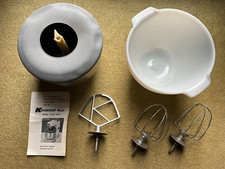 Kenwood Chef White Glass mixing bowl, 2 Whisks, a K Beater and Potato Peeler