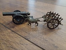 2 X Miniature Metal Diecast Cannon "Victory" & Horse And Cart "France"