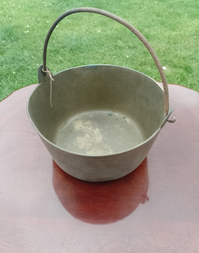Vintage brass jam pot - brass,