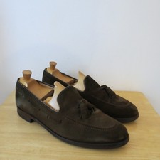Loake Loafers UK 10 Dark Brown Suede Tassel Lincoln Shoes EU 44 London England.