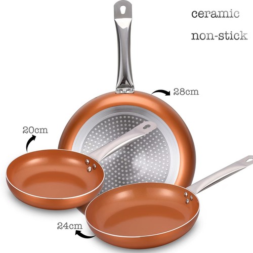 Frying pan non stick - non-stick, orange