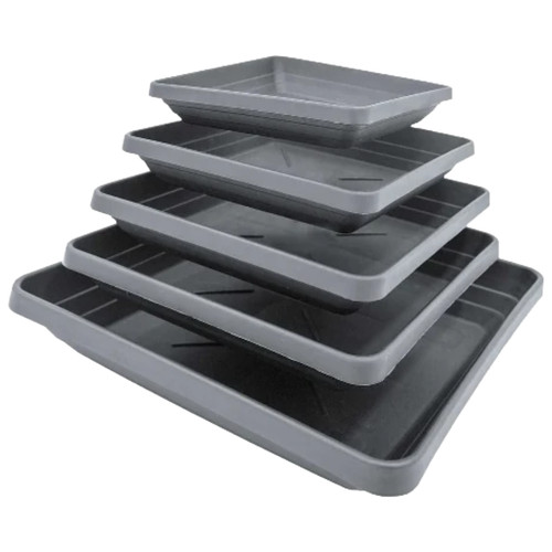 Square plant pot saucer - square, black