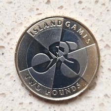 2019 Gibraltar £2 Two Pounds Coin - Island Games Rare Regional Bicycle Cyclist