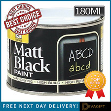 MATT BLACK PAINT BOARD SCHOOL CHALK WOOD METAL CONCRETE 151 COATINGS 180ML NEW