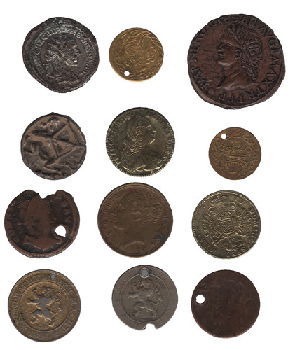 Old tokens medals mixed - tokens,