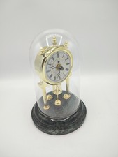 Antique 400 Day Clock, Desk Clock, Lip, Marble, Glass, Vintage
