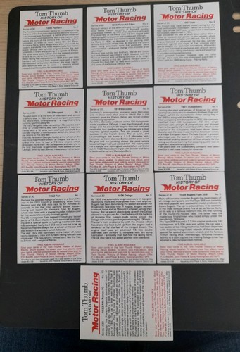 Tom thumb cigar cards full - cards, set