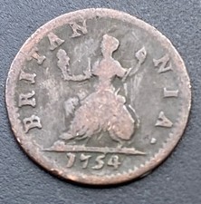 1754 George II Copper Farthing