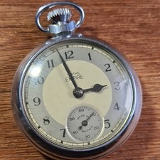 Vintage metal Smiths Empire Pocket Watch c1970 Working 
