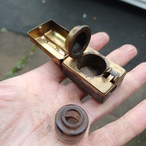 Antique ink well portable - ink, /