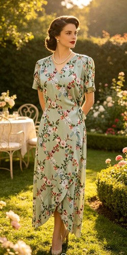 Vintage 1940s 1950s style sage - style,