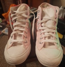 Pair Of Ladies Converse High Tops Chuck Taylor Split White & Pink Size UK 6