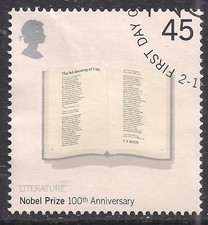 GB 2001 QE2 45p Cent. Nobel