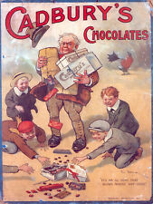 METAL VINTAGE SHABBY-CHIC TIN SIGN CADBURY'S CHOCOLATE PLAQUE/FRIDGE MAGNET