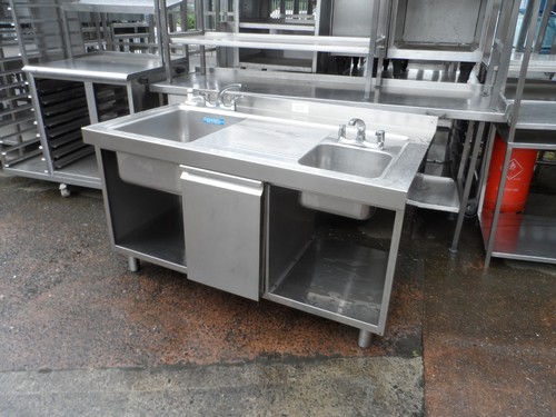 Stainless steel double bowl - stainless,