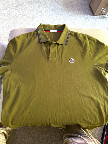 Moncler green solid knit polo - green,