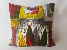 Handmade cushion cover - funky/retro/barkcloth/60s/70s/mid century/vintage