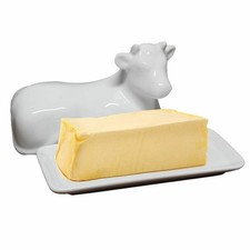 Butter dish white porcelain - dish,