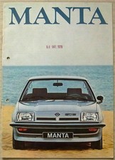 OPEL MANTA Car Sales Brochure