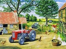 Pride & Joy tractor Tuftop Worktop Saver 40x30cm Glass Chopping Board