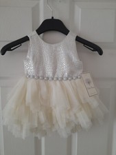 Couture Princess Ivory Baby Girls Occasion Dress Age 12 M  2pc Dress & Pants 