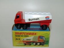 Matchbox Superfast No 63 Freeway Gas Tanker Burmah on the left of Label MIB RARE