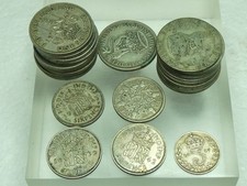 Collection Of Vintage Coins Shillings, Sixpences, Threepence